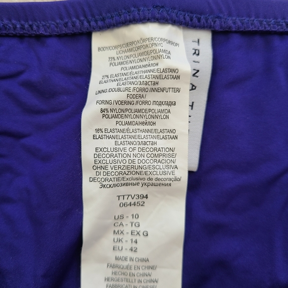 NWT TRINA TURK embroidered bikini sz 8/10 Cerulean Blue - Picture 9 of 13